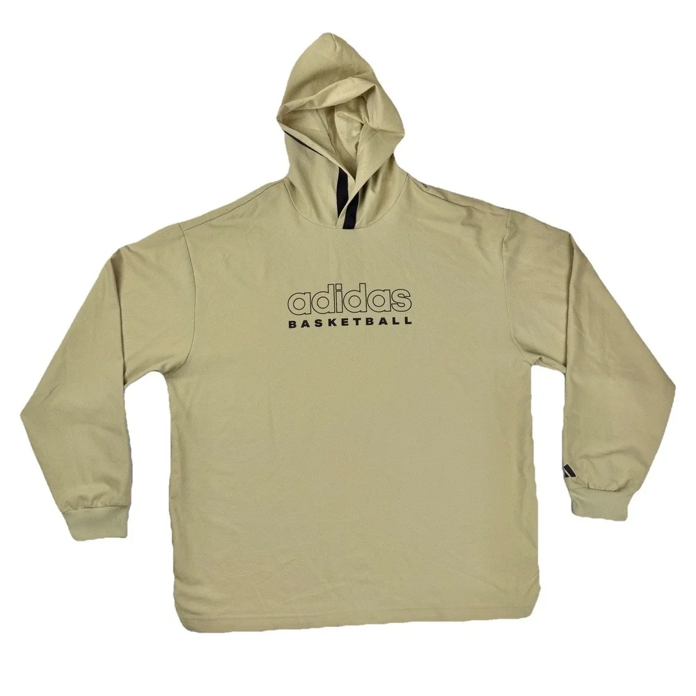Adidas Basketball Hoodie Mens LT Large Tall Yellow Performance‎ Pullover